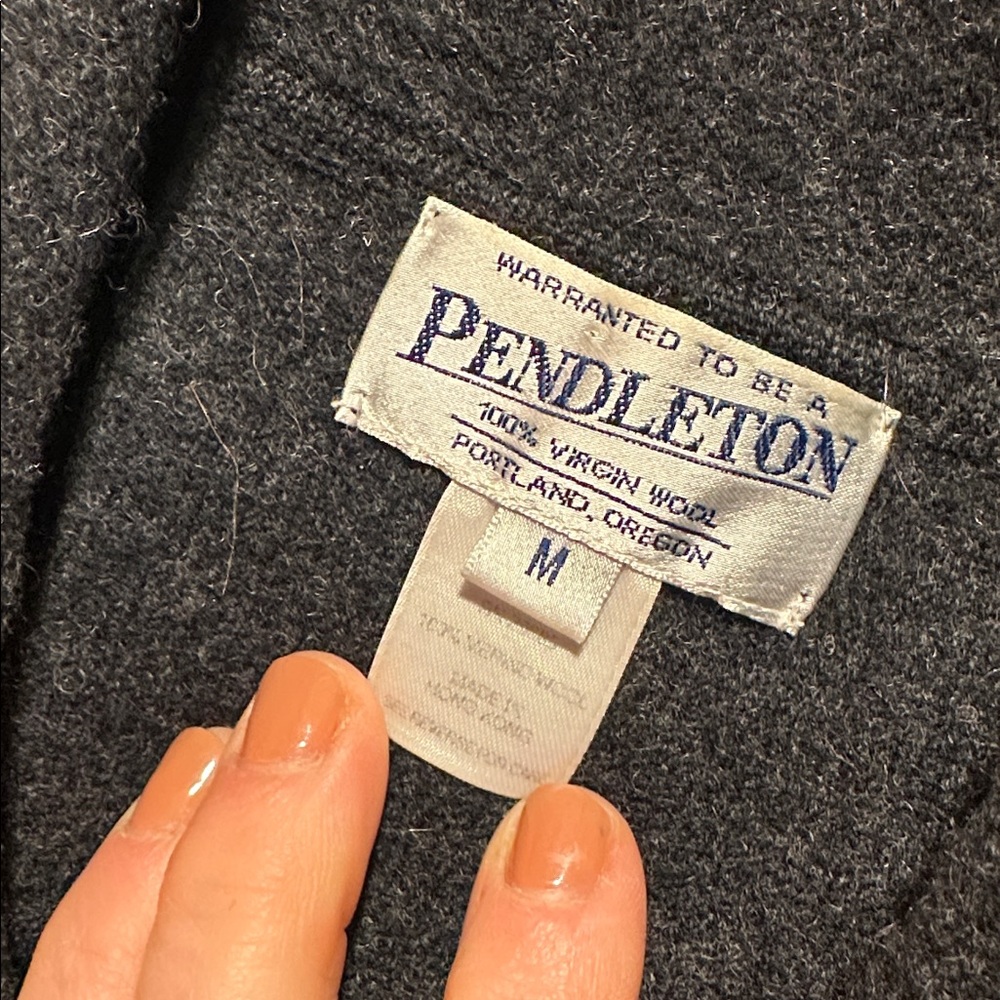 Pendleton Dark Gray Wool Sweater Jacket 100% Meri… - image 2